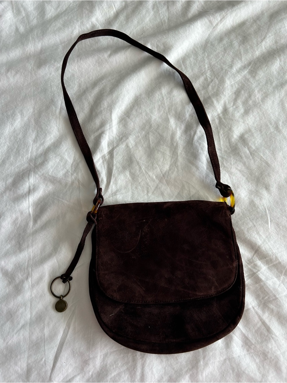 Esprit Vintage Brown Suede Crossbody Bag - Picture 3 of 13